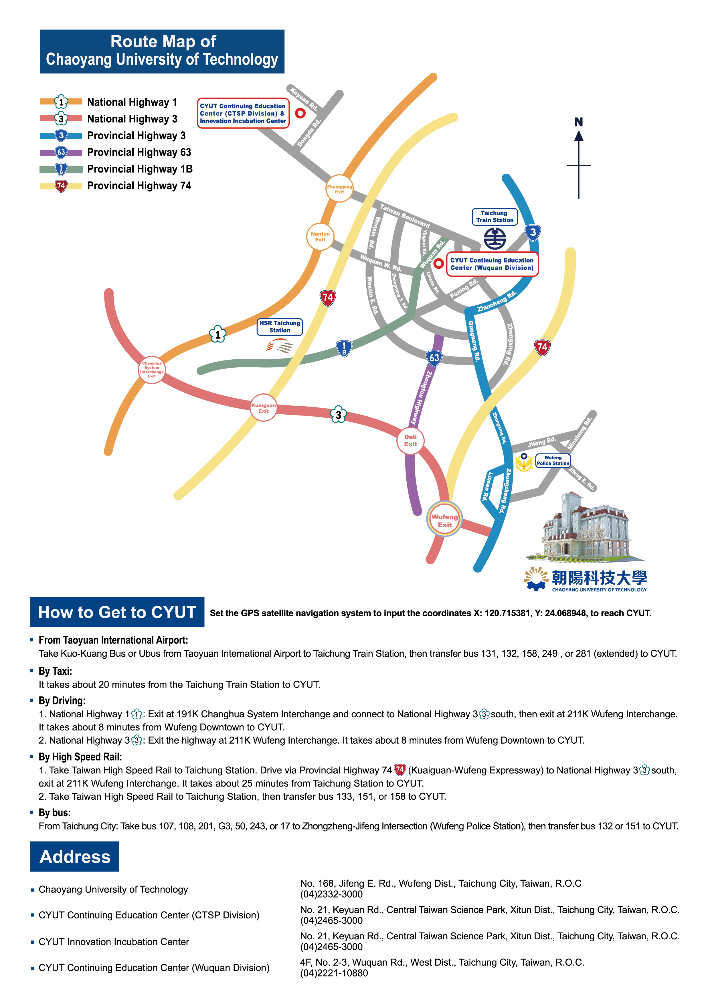 The Route Map of CYUT