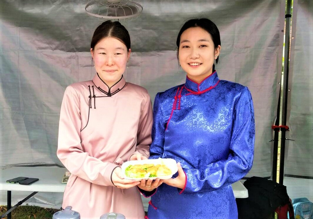 Mongolian students shared their traditional cuisine.Image