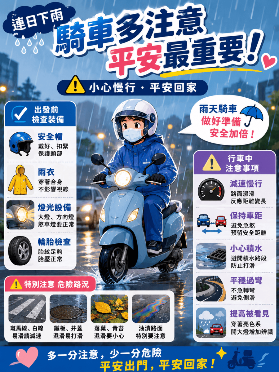 騎乘機車要做好準備圖片