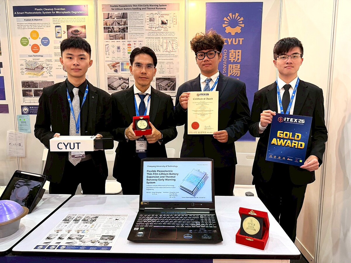 The gold-winning aeronautics team developed a lithium battery thermal runaway warning system that enhances aviation safety.Image