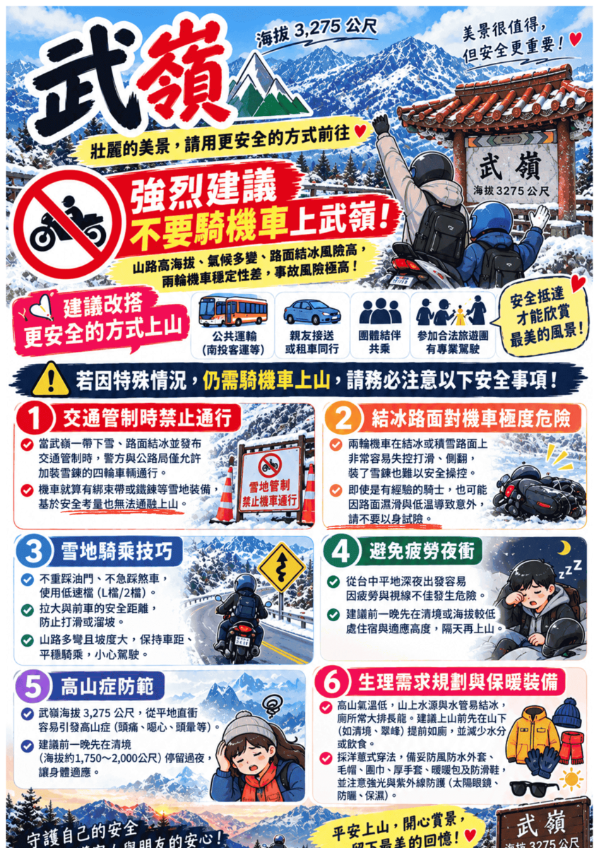 衝武嶺安全注意事項圖片