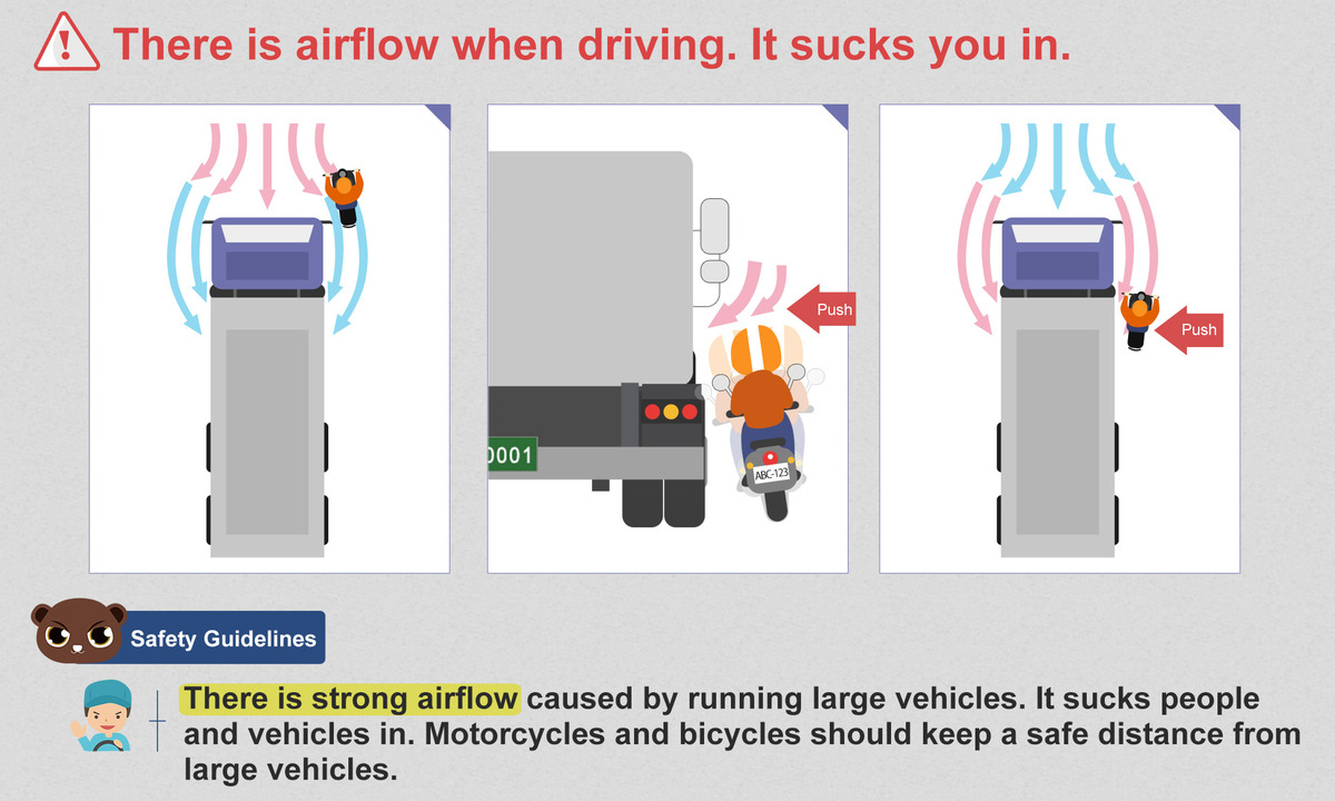 There is airflow when driving. It sucks you in