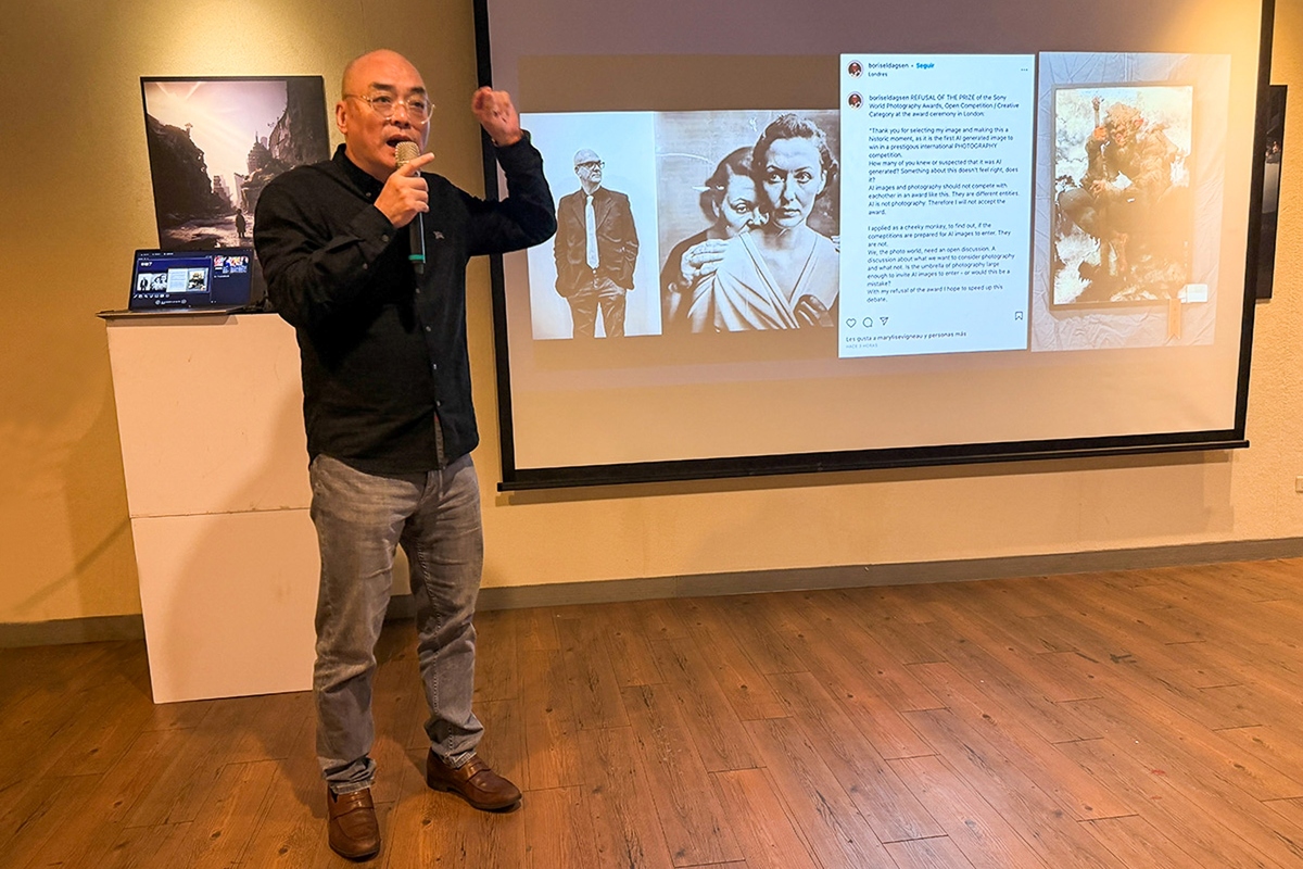 品微生活PINWELIFE執行長黃稟洲以〈從語言到視覺〉為題進行專題演講，解析生成式AI的視覺風格。圖片