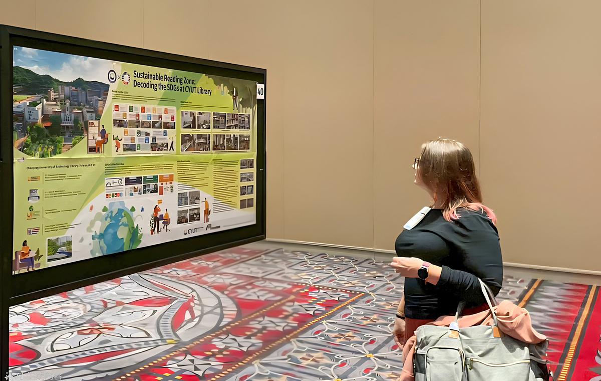 Posters highlight CYUT’s commitment to sustainability, turning library spaces into hubs for global engagement.Image
