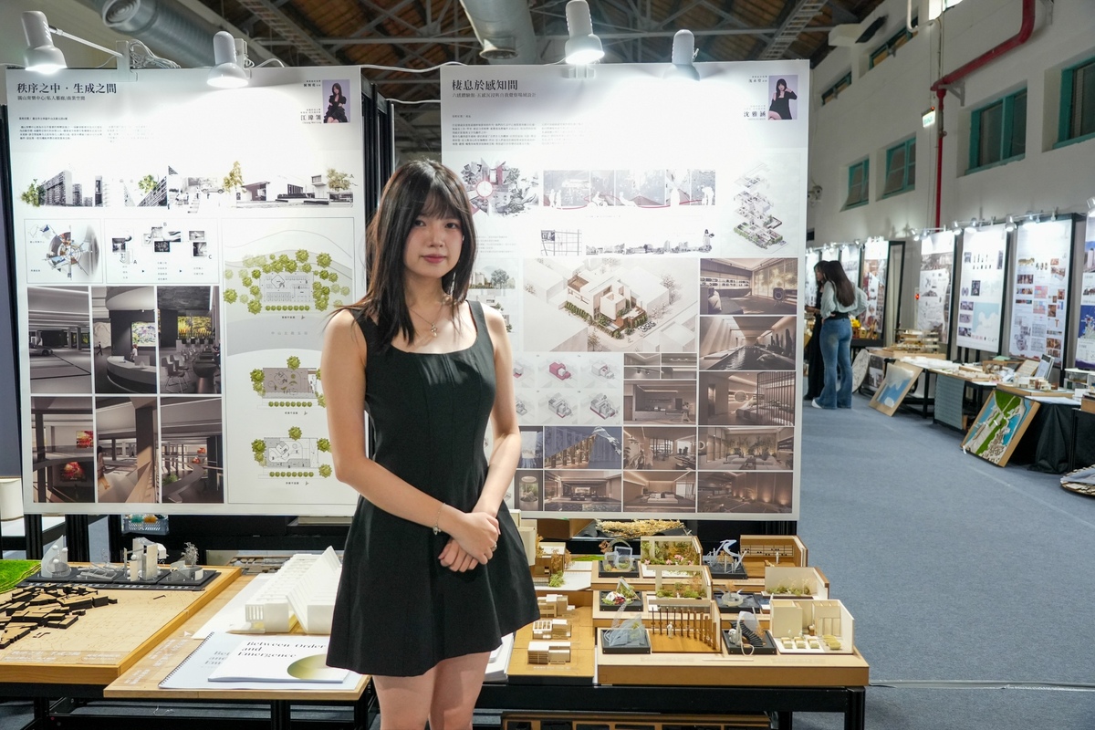 建築系學生沈雅涵畢業作品〈棲息於感知間〉構築「六感體驗館」，營造出沉浸式感知場域，十分細膩。圖片