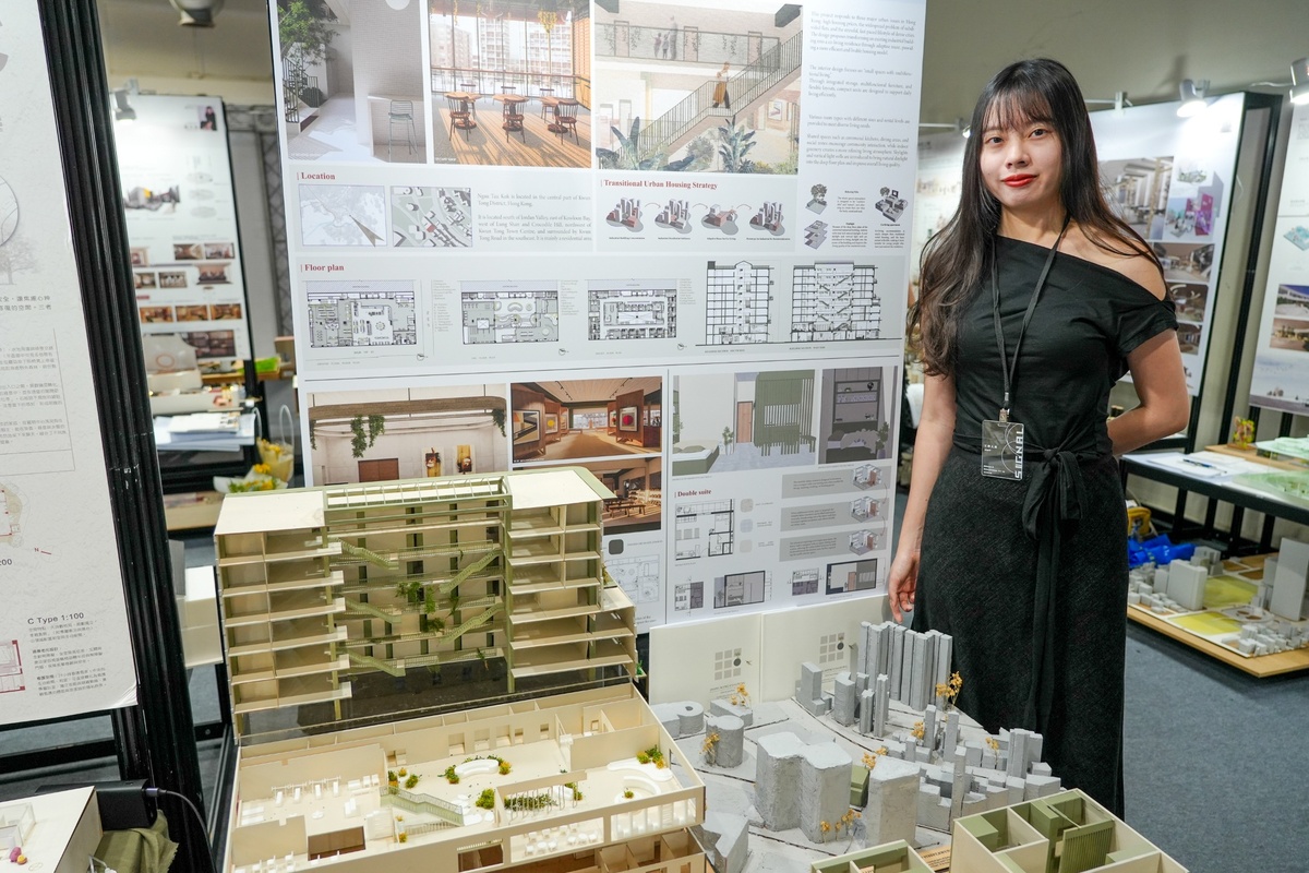 鄭采羚作品〈HONG KONG CO-LIVING〉規劃香港多樣性共居公寓，透過共享空間設計，為高壓城市生活環境提出解方。圖片