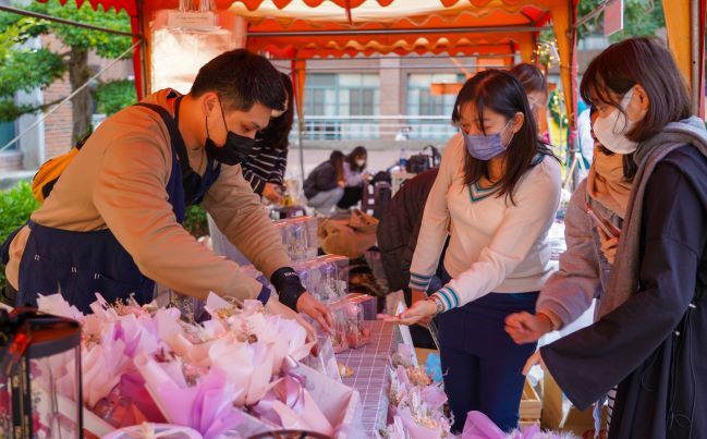 The festive market offered an opportunity for students to run their businesses.